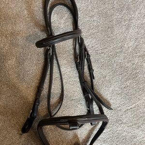 Antares Horse size fancy stitched snaffle bridle